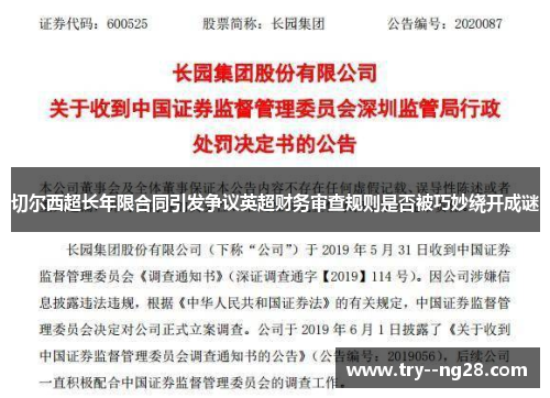 切尔西超长年限合同引发争议英超财务审查规则是否被巧妙绕开成谜 切尔西超长年限合同引发争议英超财务审查规则是否被巧妙绕开成谜